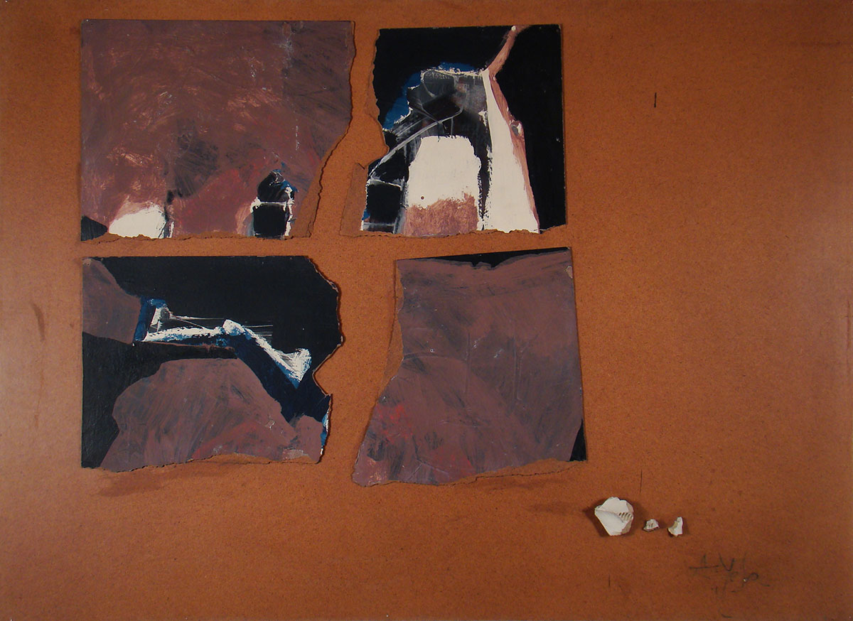 «Tristes tropiques II », assemblage y acrílico sobre madera, 122 x100 cm, 1988