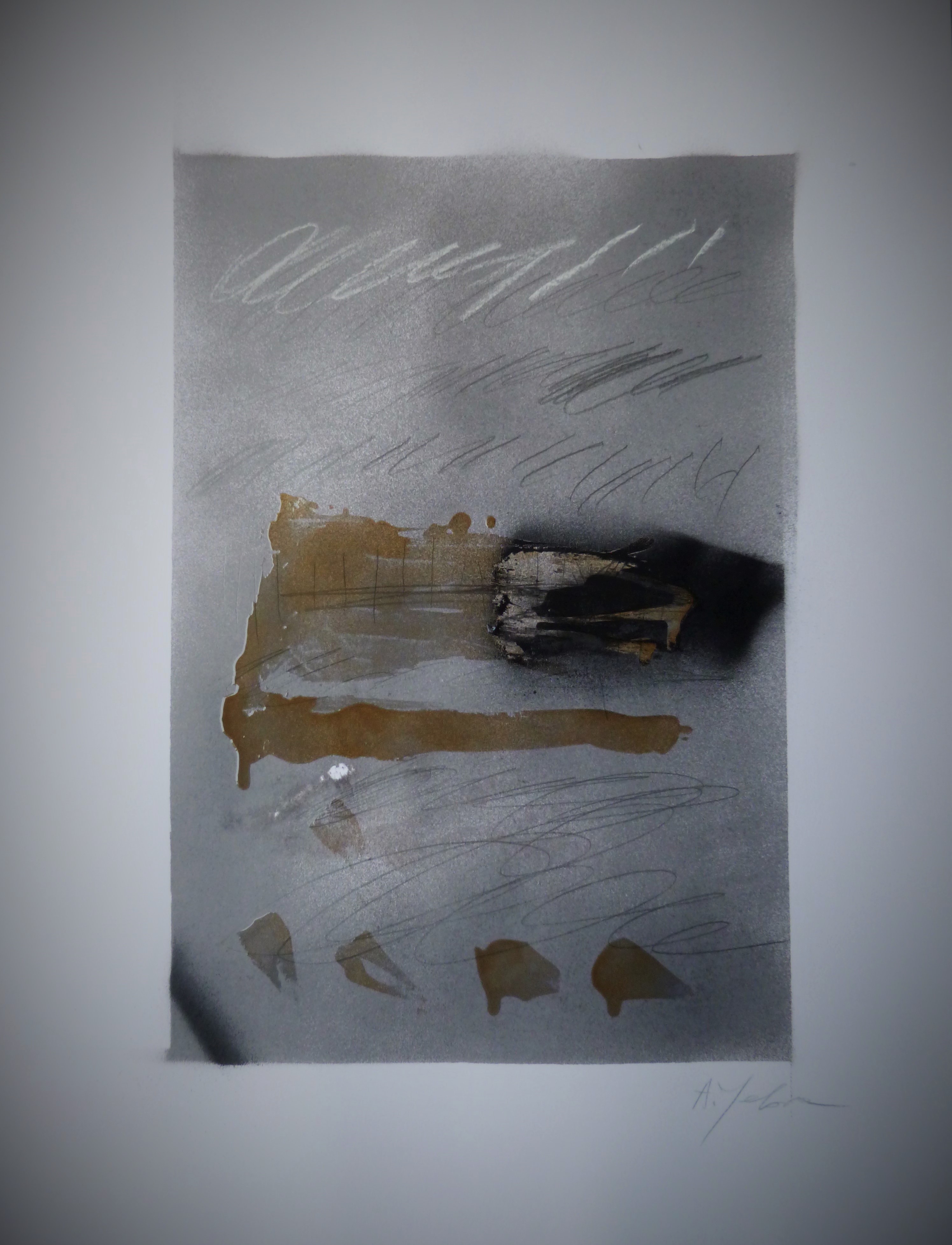 acrylique, vernis, aérosol et crayon sur papier, 21 x 30 cm, 2015