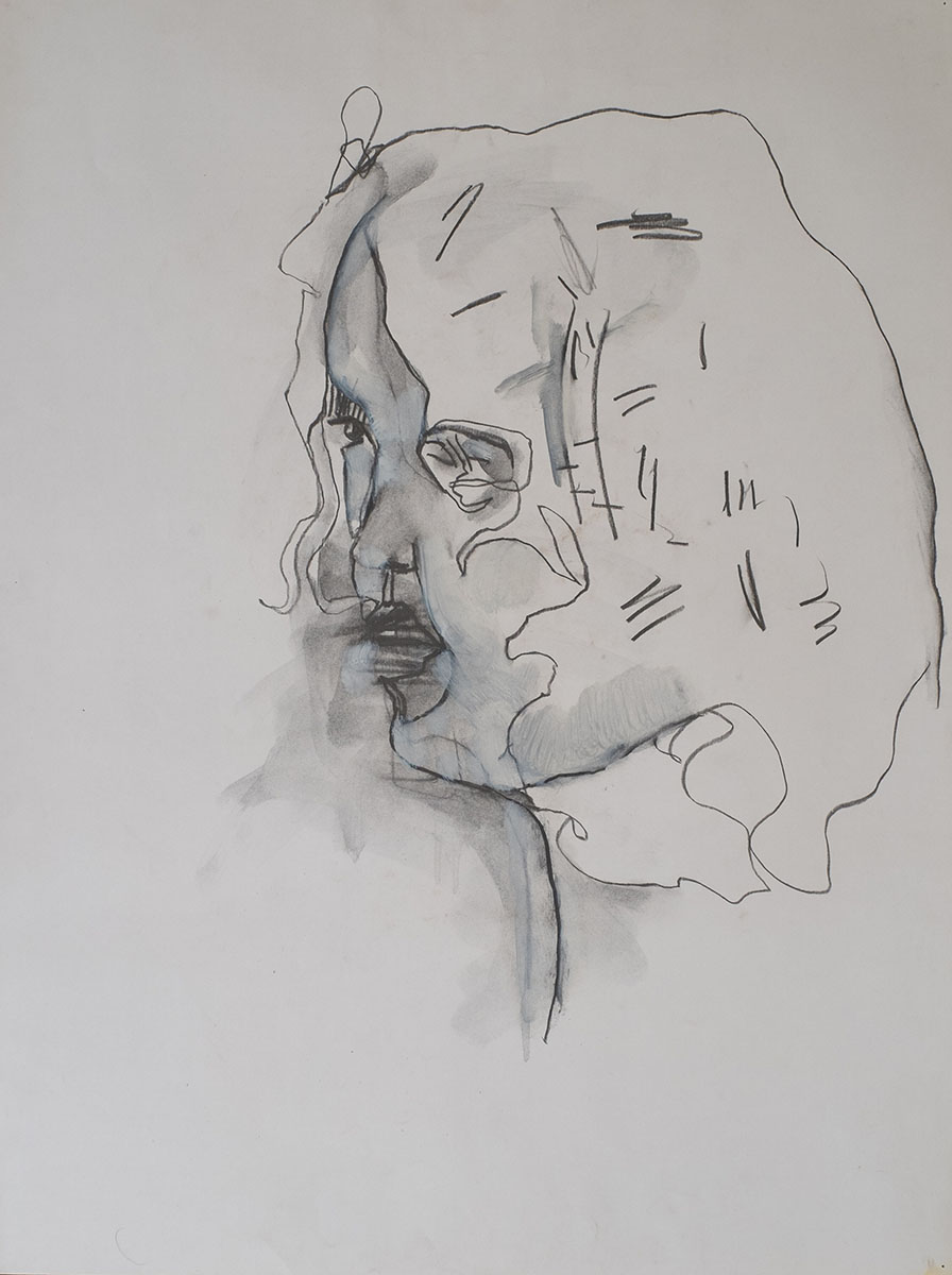 grafito y acrílico sobre papel, 70 x 50 cm, 1985