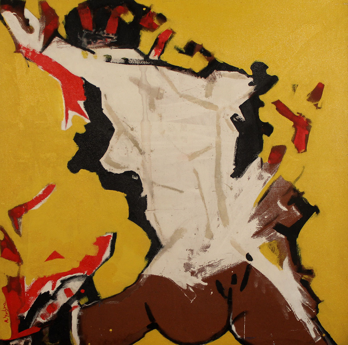 acrílico y tinta sobre madera, 122 x 122 cm, 1987